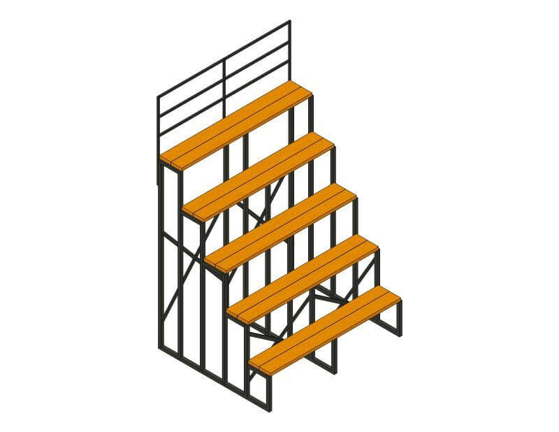 5 Row  Bleachers - <br> 18" Row Gaps