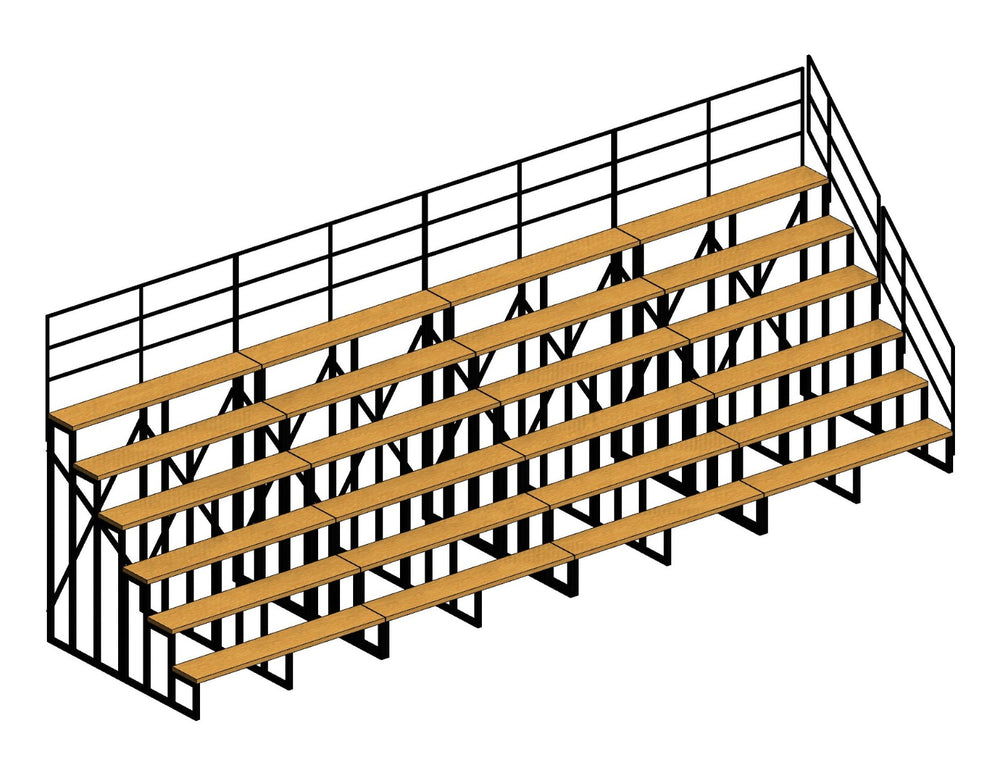 12 Row Bleachers - <br> 15" Row Gaps