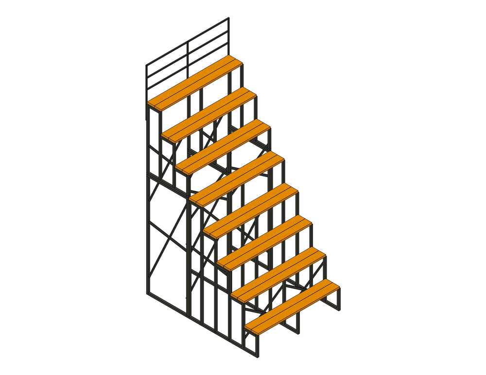 8 Row Bleachers - <br> 18" Row Gaps