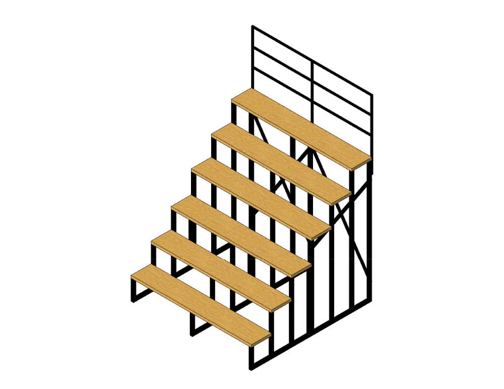 5 Row  Bleachers - <br> 18" Row Gaps